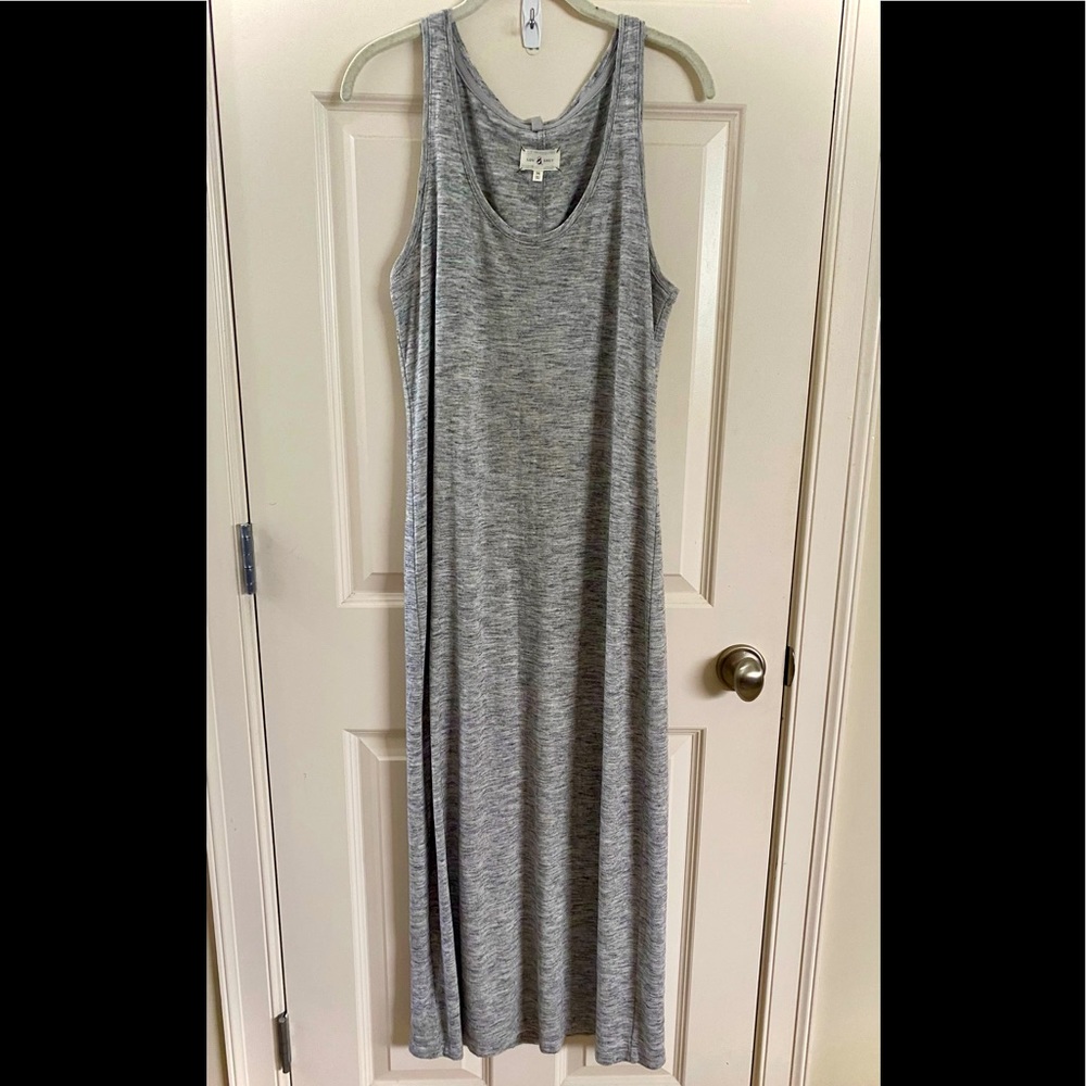 Lou & Grey sleeveless maxi dress. Heathered   gray shade & size -Med